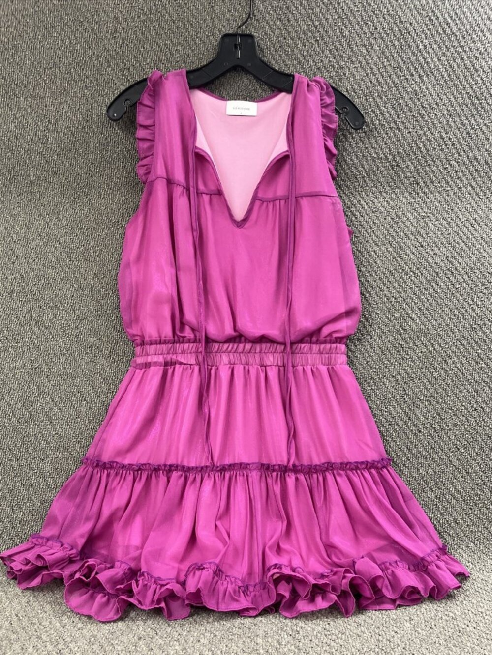 Adrienne Tie Front Ruffle Tank Mini Dress Size Small